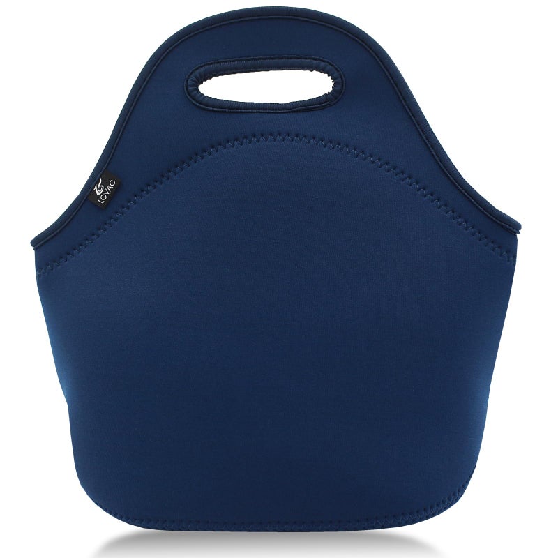 LOVAC Neoprene Lunch Bag, Thick Insulated Lunch Bag - Durable & Waterproof Lunch Tote With Zipper For Outdoor Travel Work (Blue) - Image 1